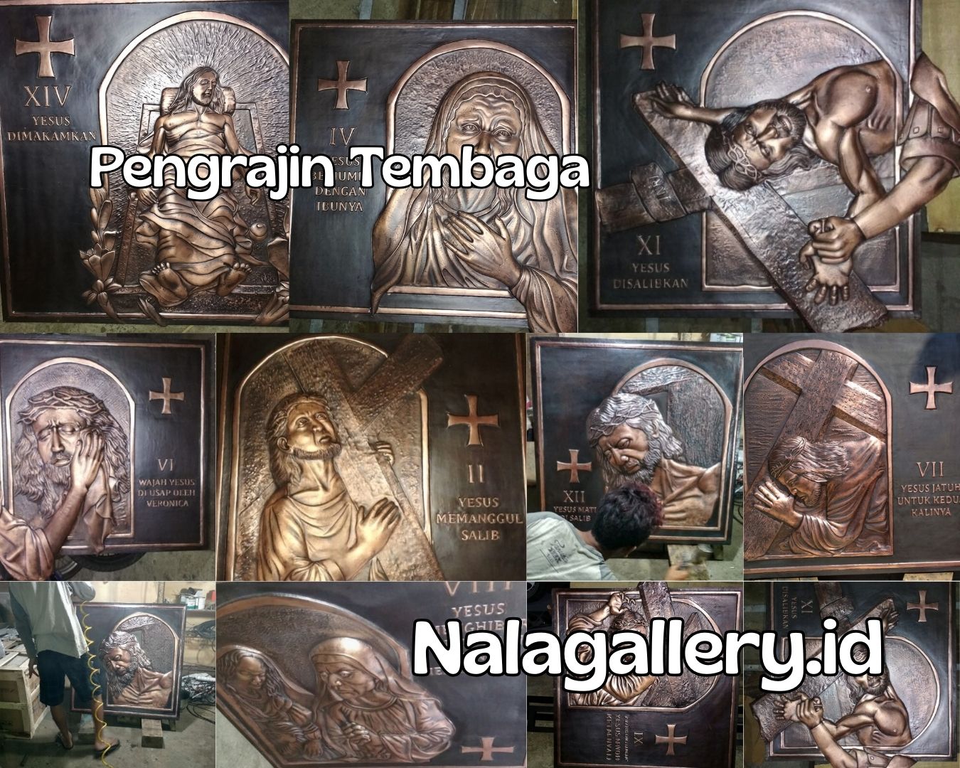 14 Perjalanan Salib Tembaga Handmade - Langsung oleh Pengrajin Profesional Berpengalaman