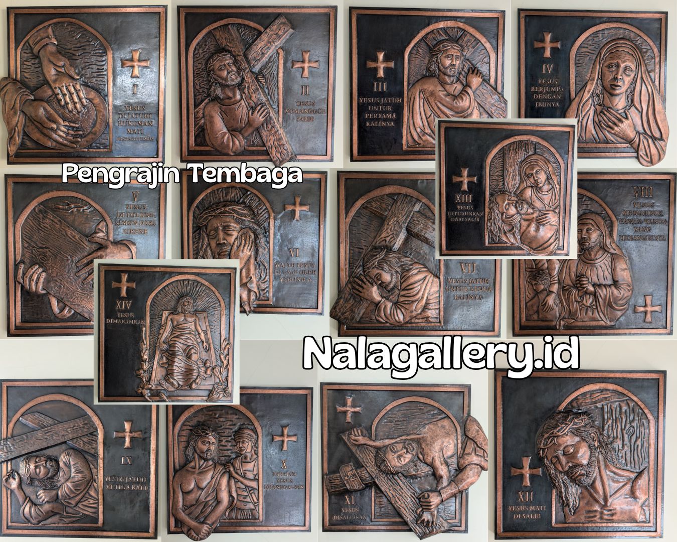 Jual Jalan Salib Tembaga 14 Pemberhentian – Relief Via Dolorosa Eksklusif & Custom Gereja