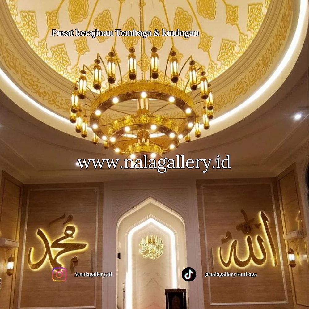 Model Lampu Gantung Tembaga Custom Boyolali untuk Masjid dan Interior Premium