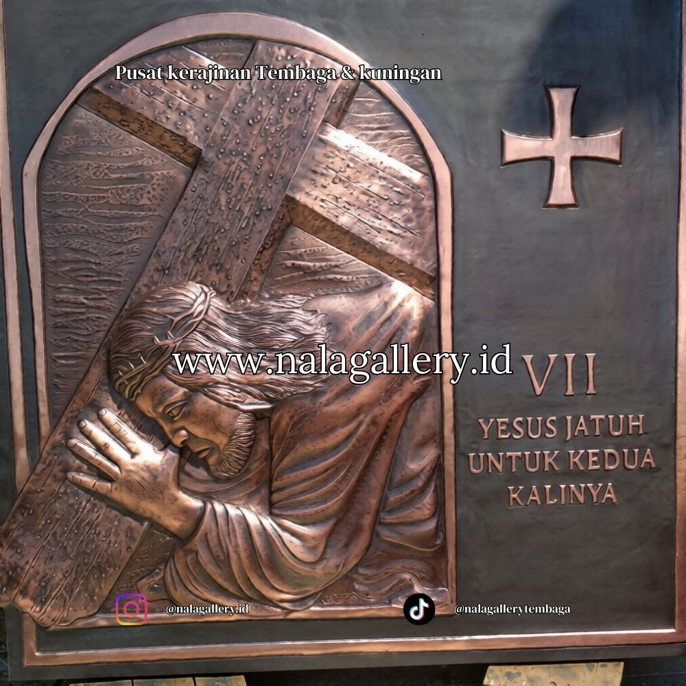 Set Relief Jalan Salib Tembaga