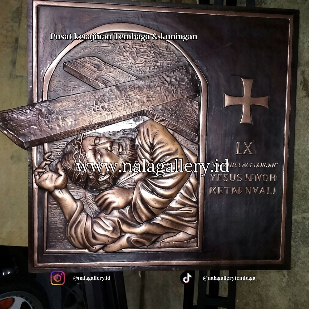 Set Relief Jalan Salib Tembaga