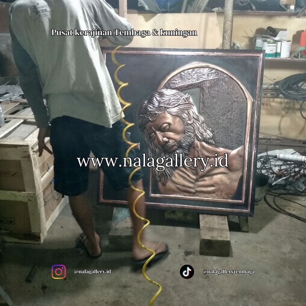 Set Relief Jalan Salib Tembaga