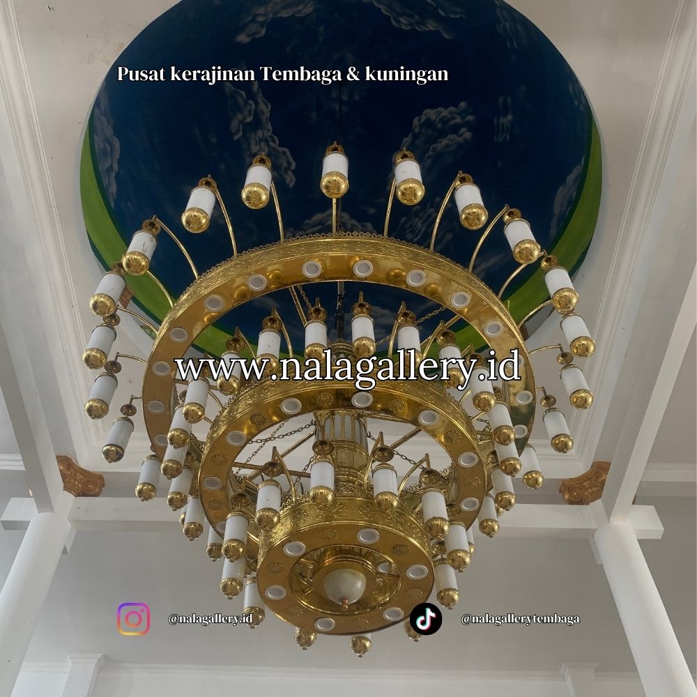 lampu gantung tembaga custom ukuran besar untuk proyek interior