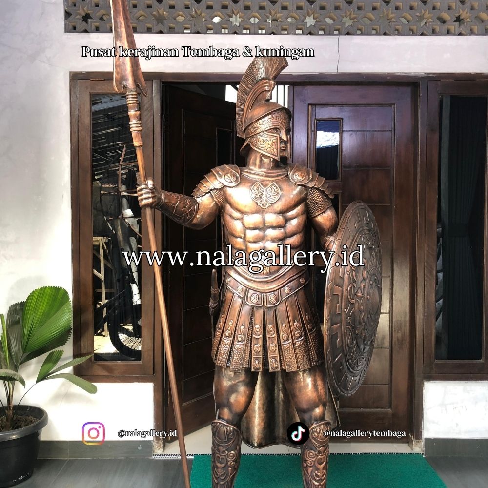 Set Dekorasi Spartan Tembaga : Patung Tembaga, Relief Tembaga, Logo Tembaga